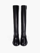 Socque-Paris-Botte-Cuir-Dune-Haute-Noir-Front