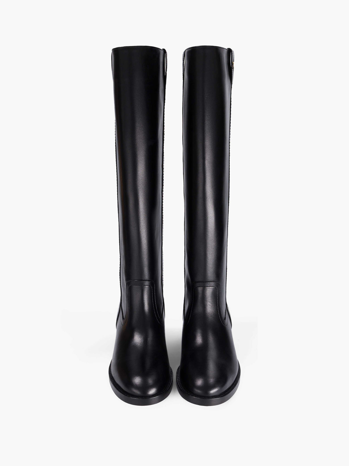 Socque-Paris-Botte-Cuir-Dune-Haute-Noir-Front