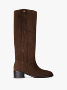 Socque-Paris-Botte-Dune-Haute-Daim-Chocolat-Profil