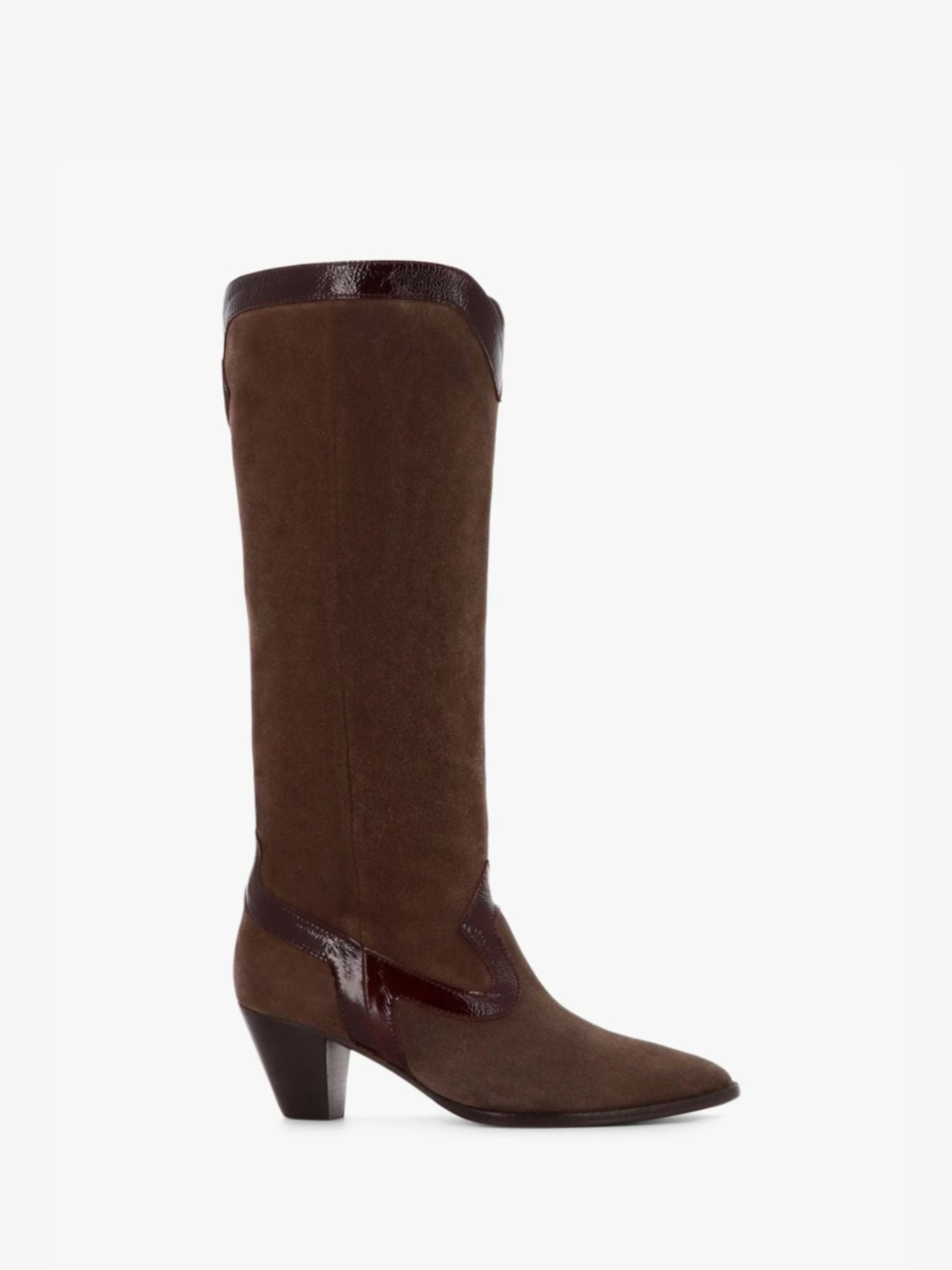 Socque-Paris-Botte-Haute-Daim-Noisette-Talon-Profil