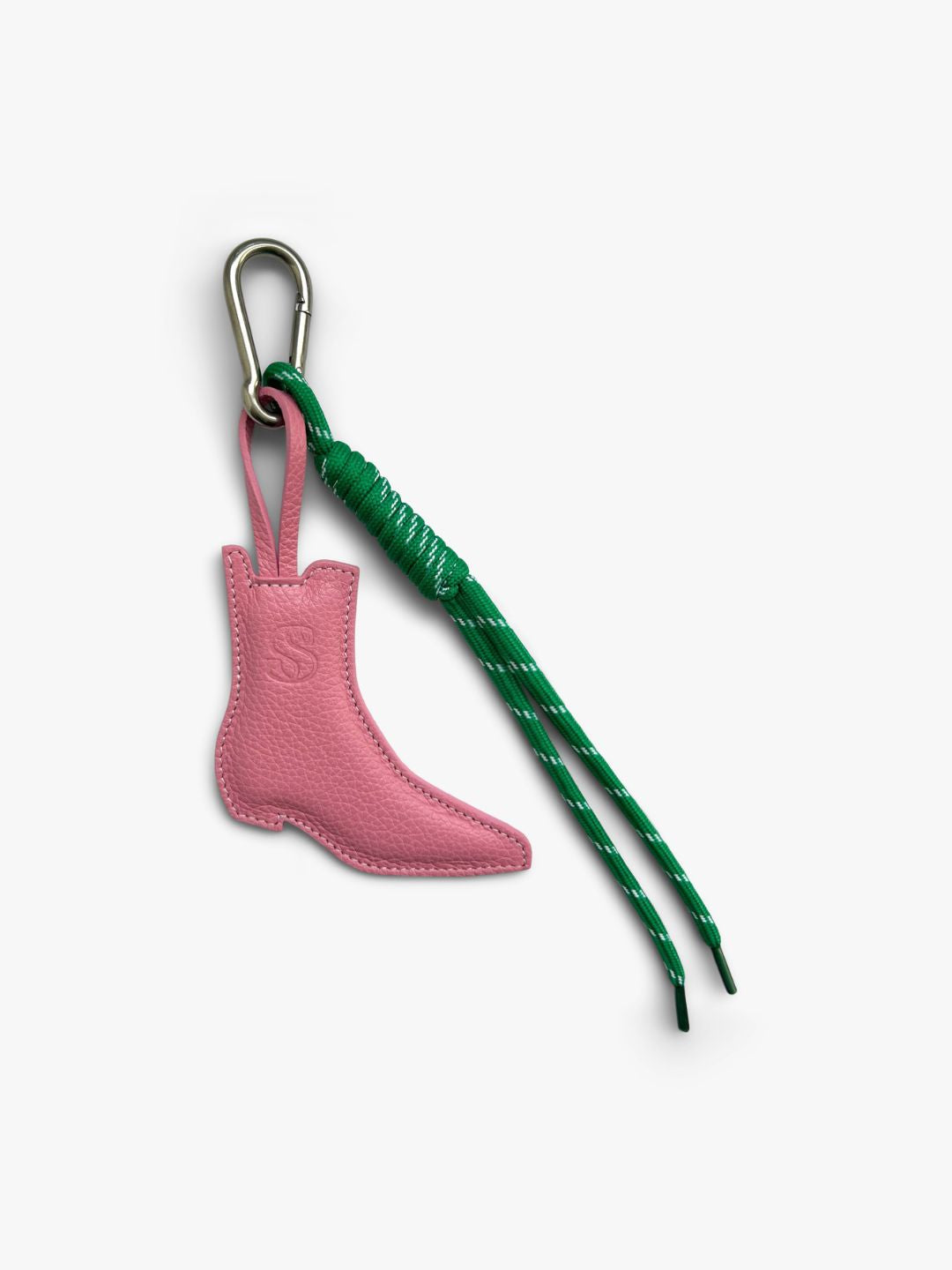 Socque-Paris-Charm-Porte-Cle-Grigri-Upcycle-Cuir-Rose-Bubble