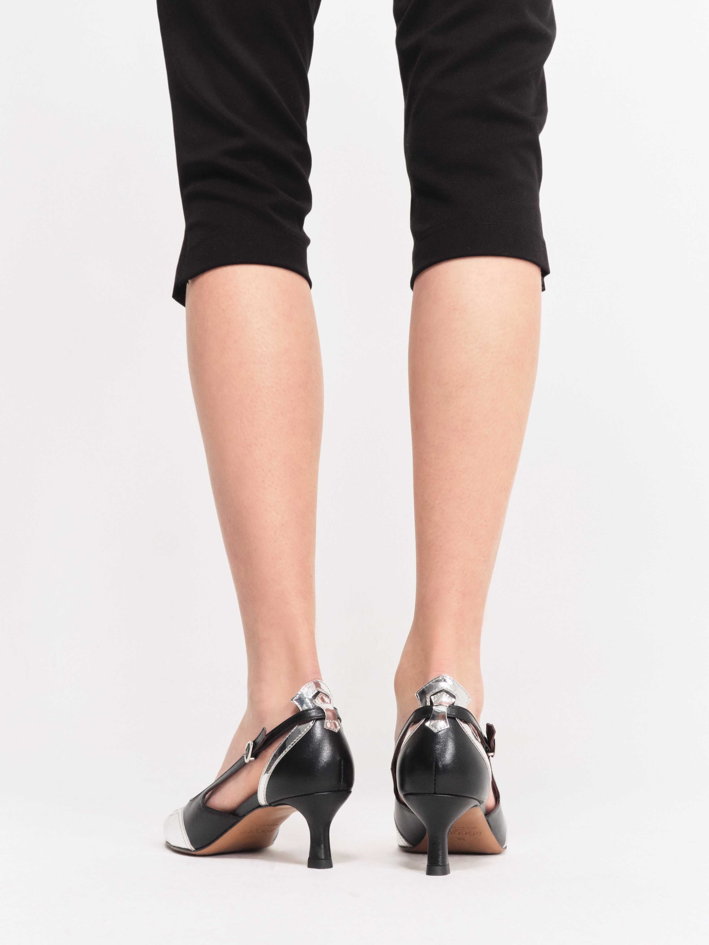 Socque-Paris-Escarpin-Patti-Noir-Argent-Portee