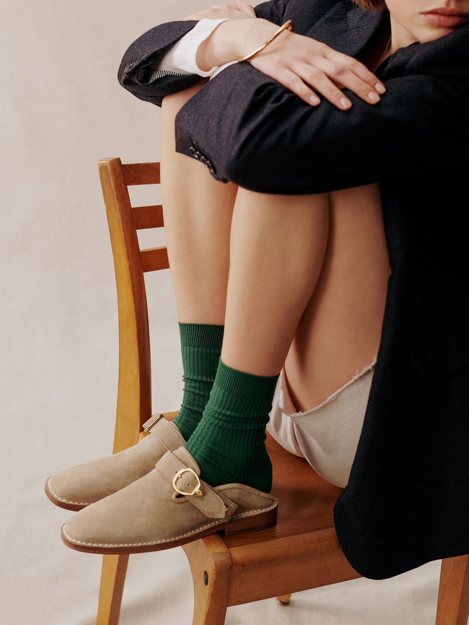 Socque-Paris-Lucca-Daim-Taupe-Mule-Portee