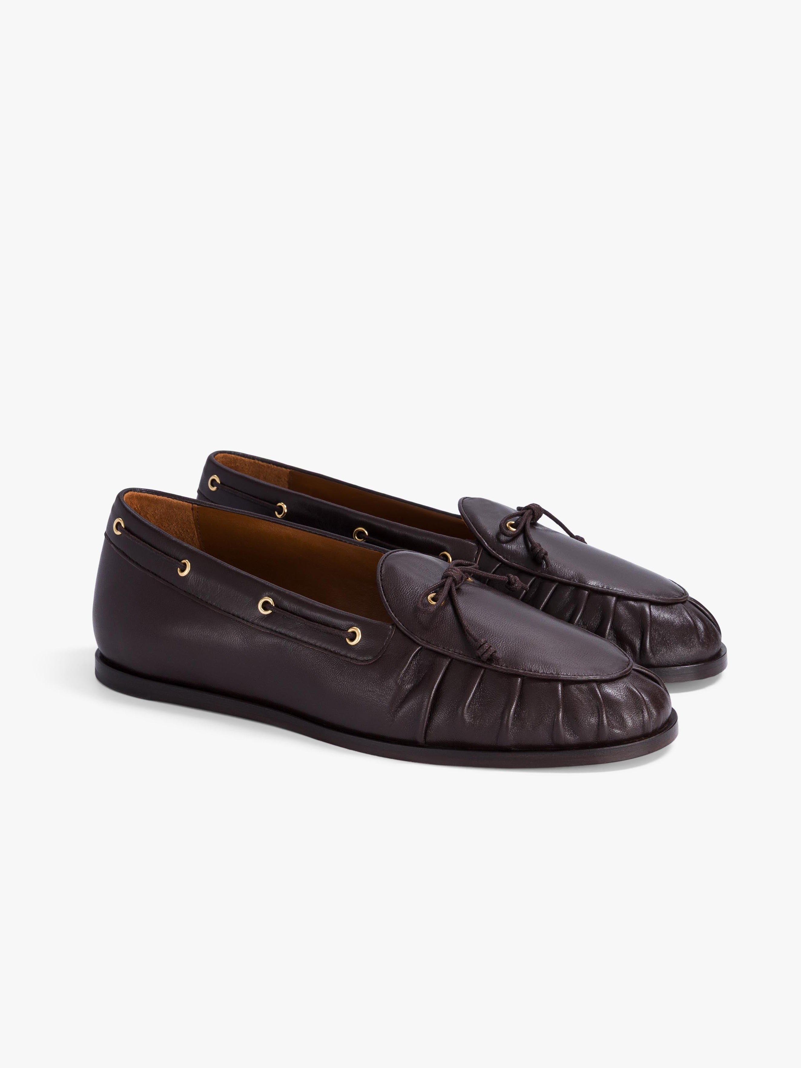 Socque-Paris-Mocassin-Como-Cuir-Chocolat-Profil