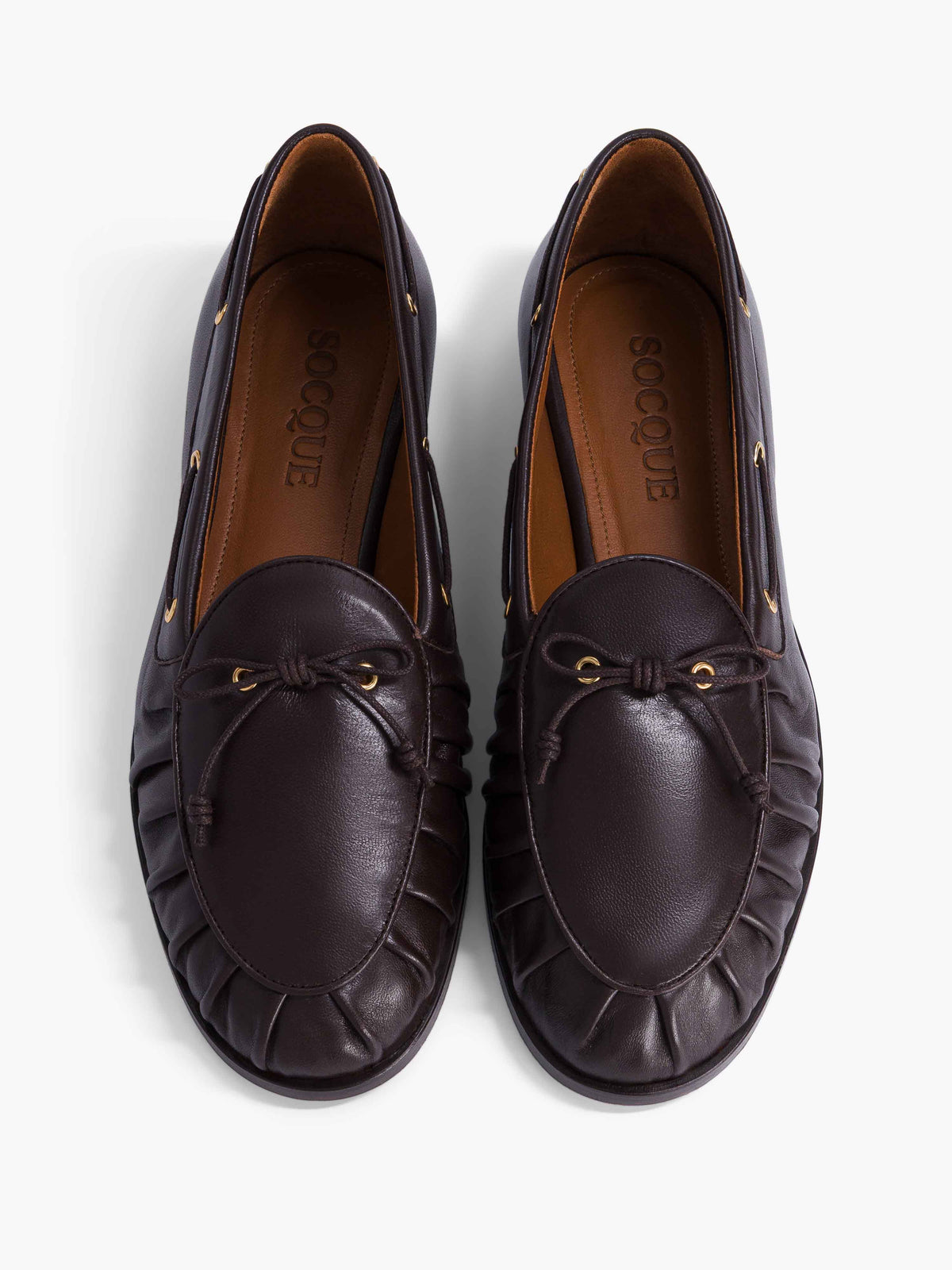 Socque-Paris-Mocassin-Como-Cuir-Chocolat-Top