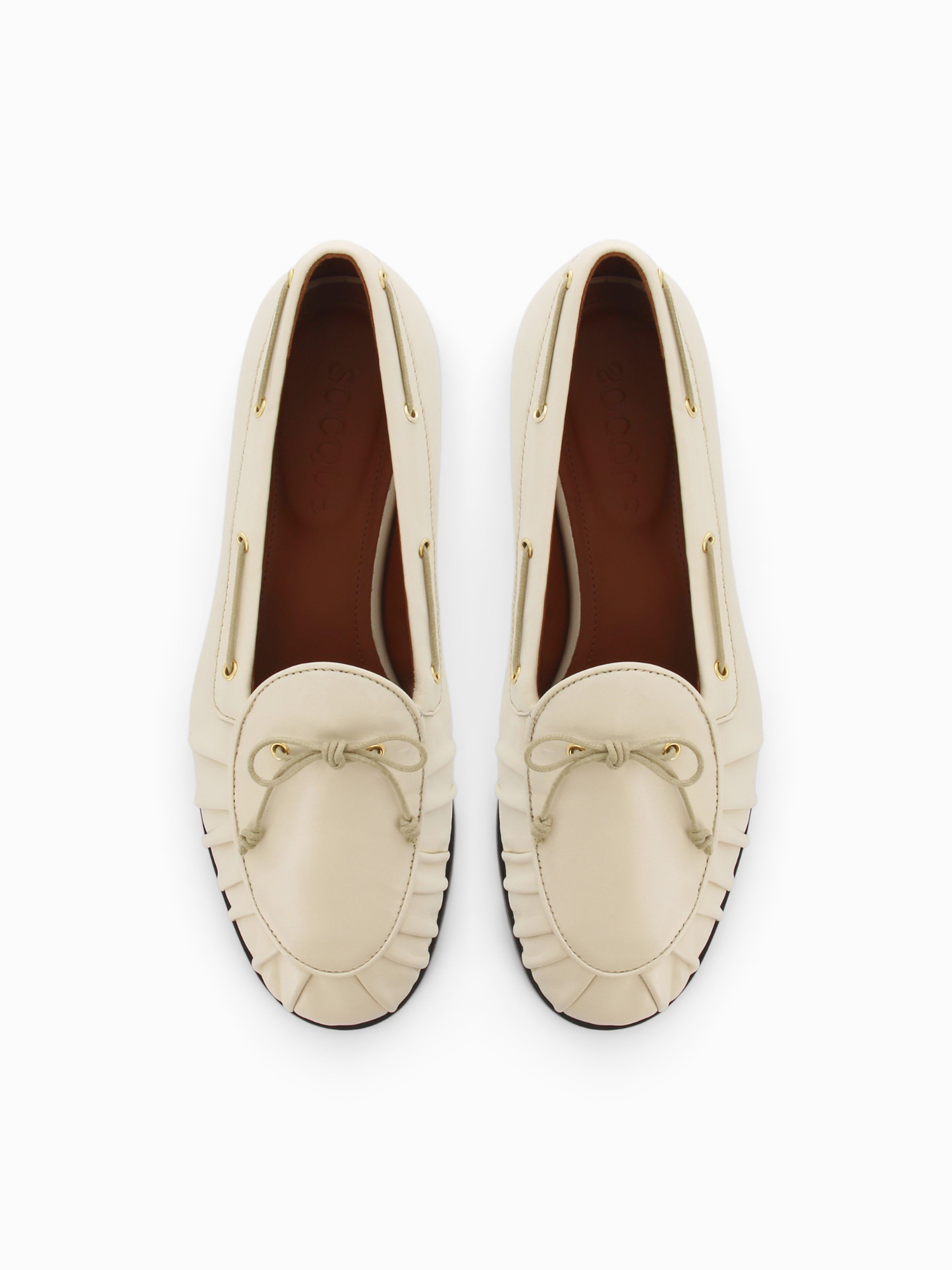 Socque-Paris-Mocassin-Como-Cuir-Creme-Top