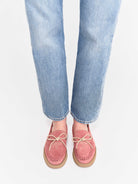 Socque-Paris-Mocassin-Indien-Daim-Rose-Portee