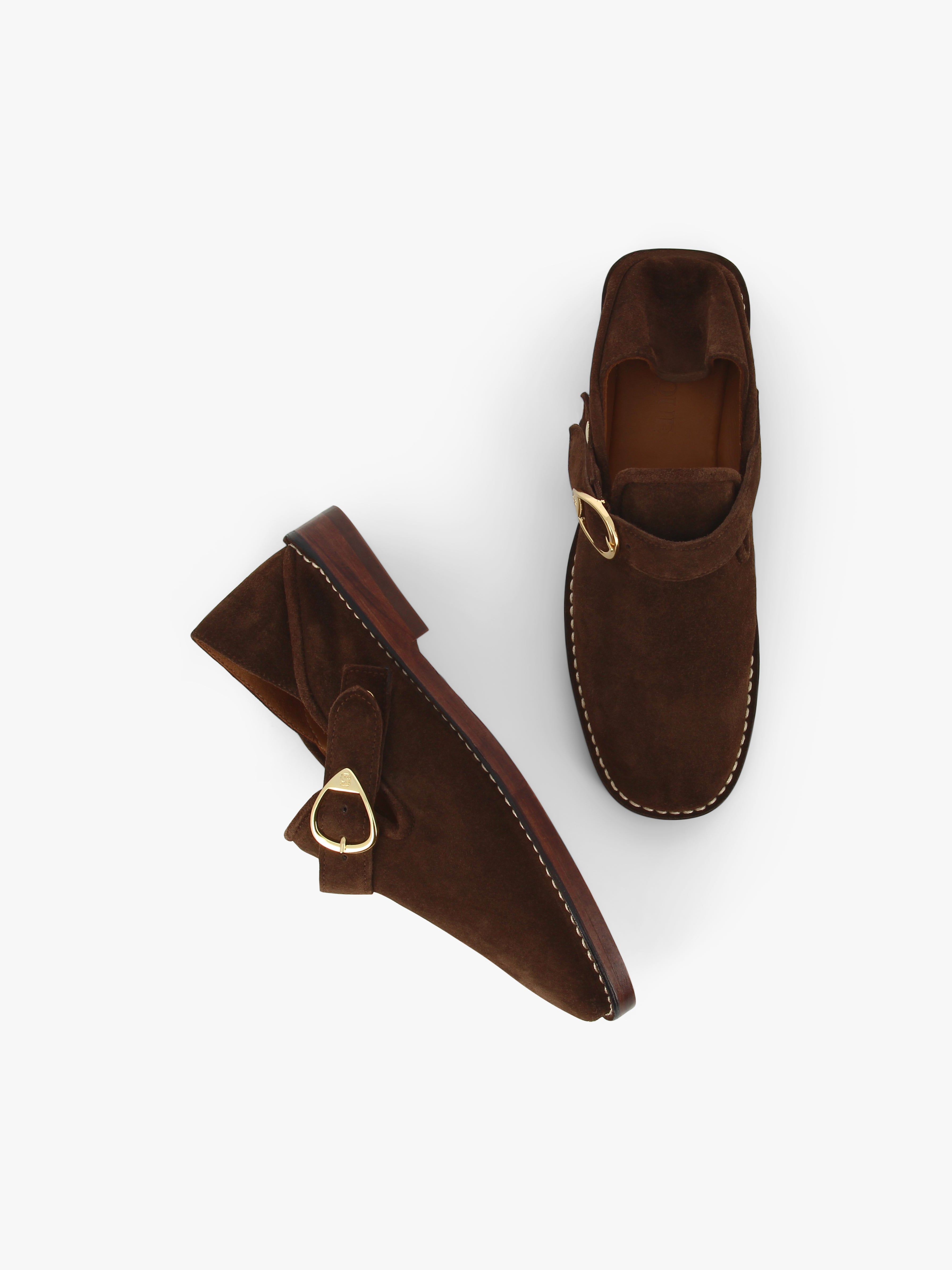 Socque-Paris-Mule-Lucca-Daim-Chocolat-Top