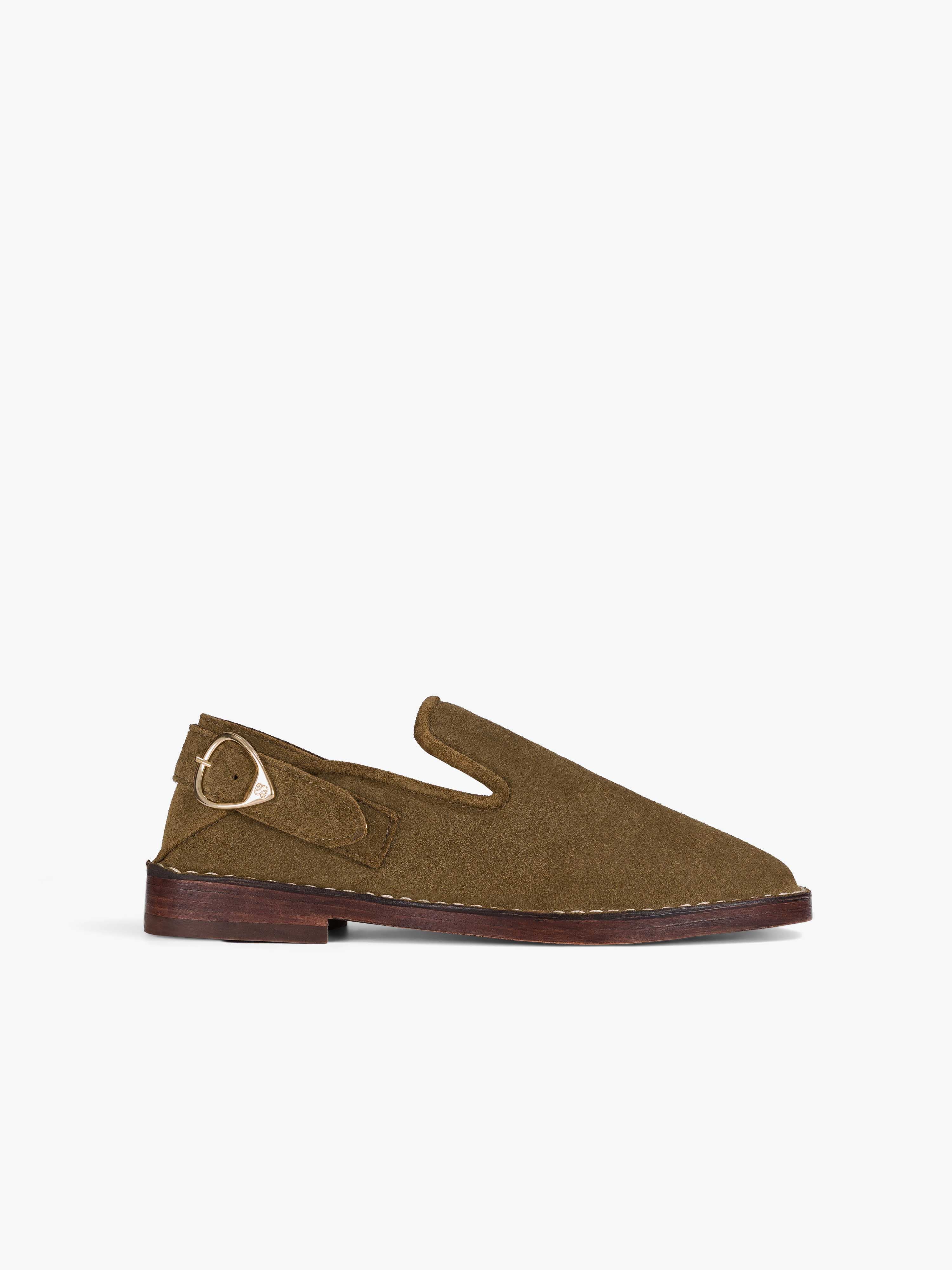 Socque-Paris-Mule-Mocassin-Lucca-Daim-Kaki-Profil_10