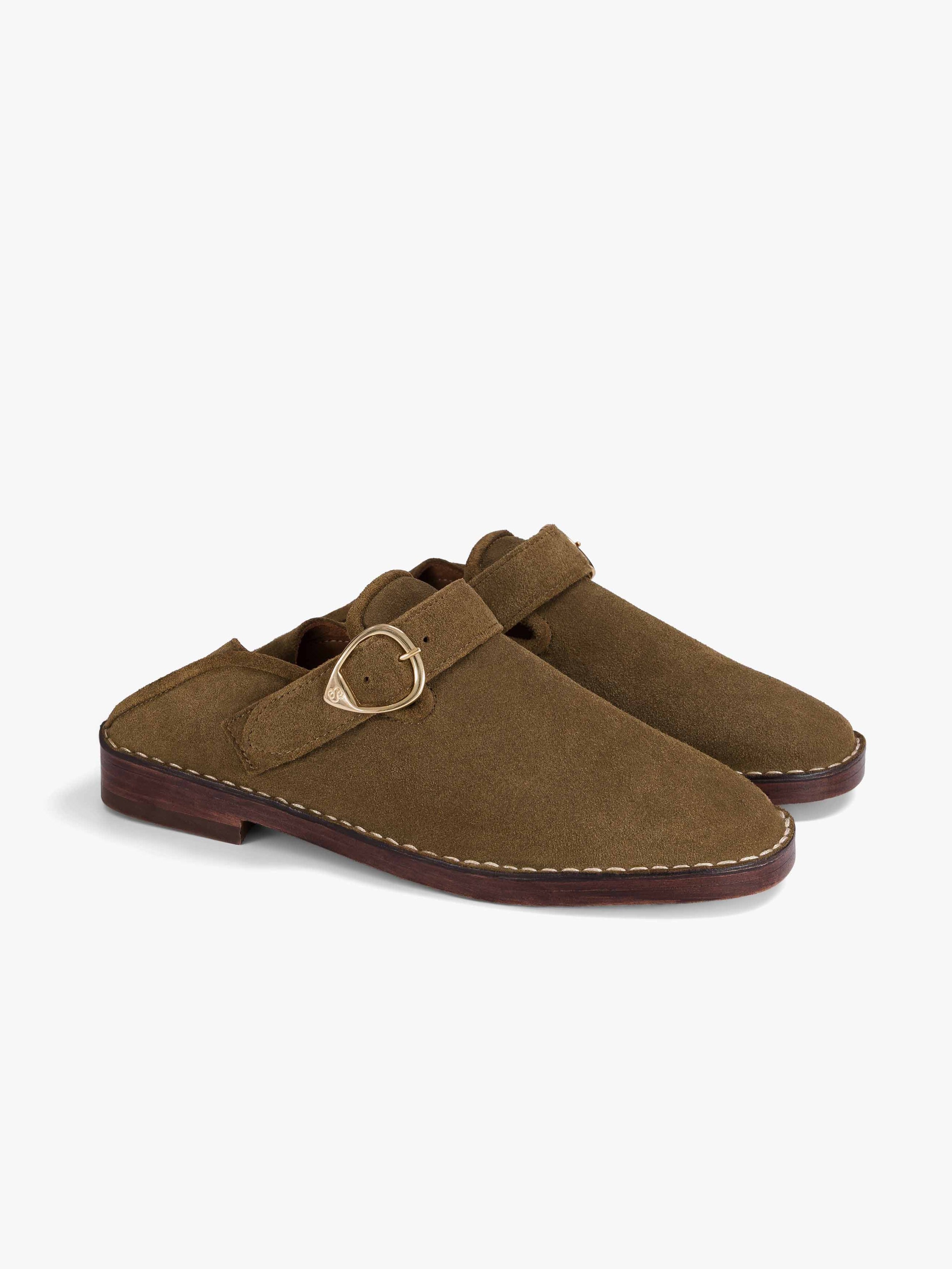Socque-Paris-Mule-Mocassin-Lucca-Daim-Kaki-Profil_4