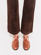 Socque-Paris-Sandales-Fisherman-Ponza-Cuir-Camel-Portee