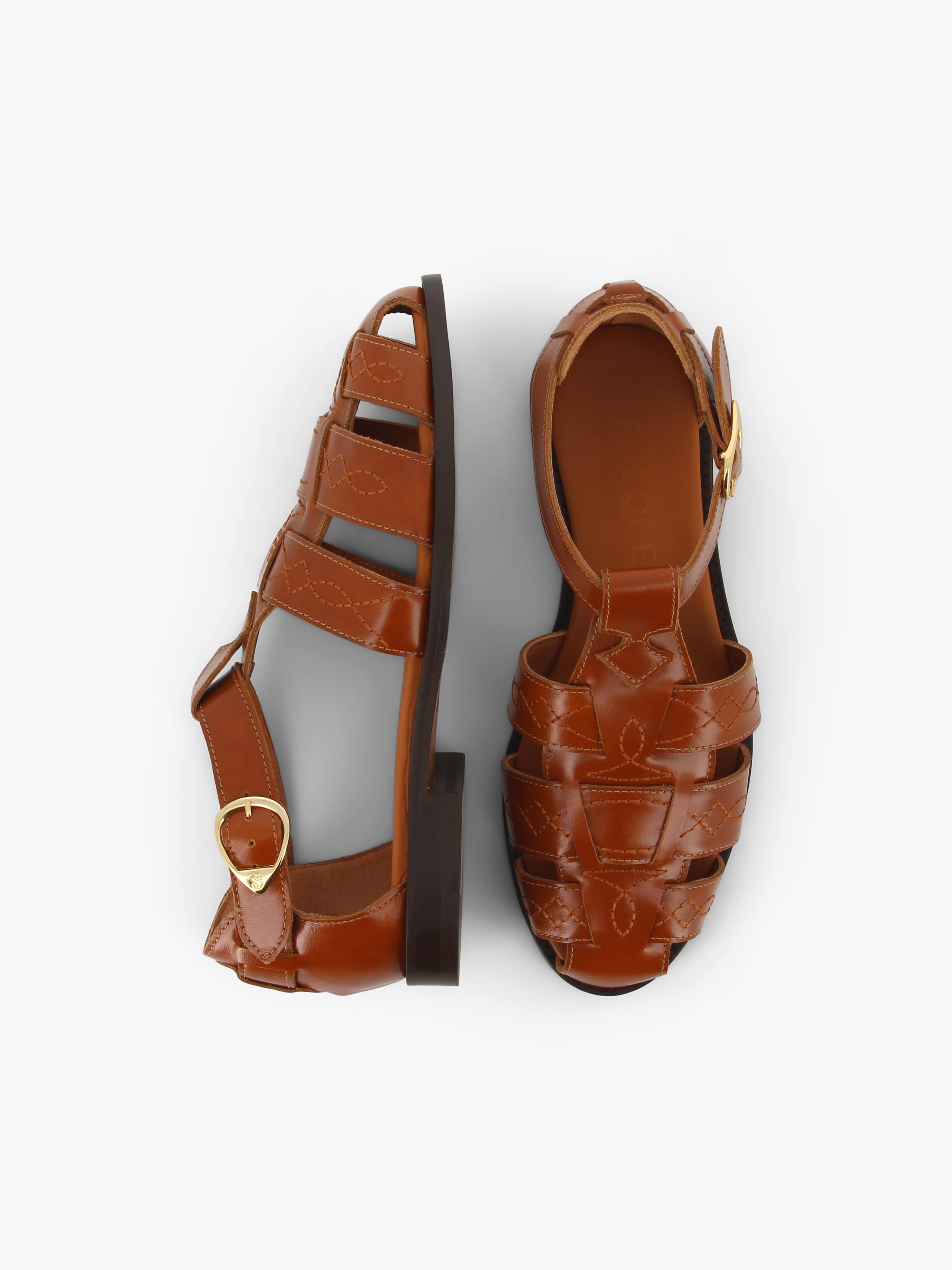 Socque-Paris-Sandales-Fisherman-Ponza-Cuir-Camel-Top-Profil