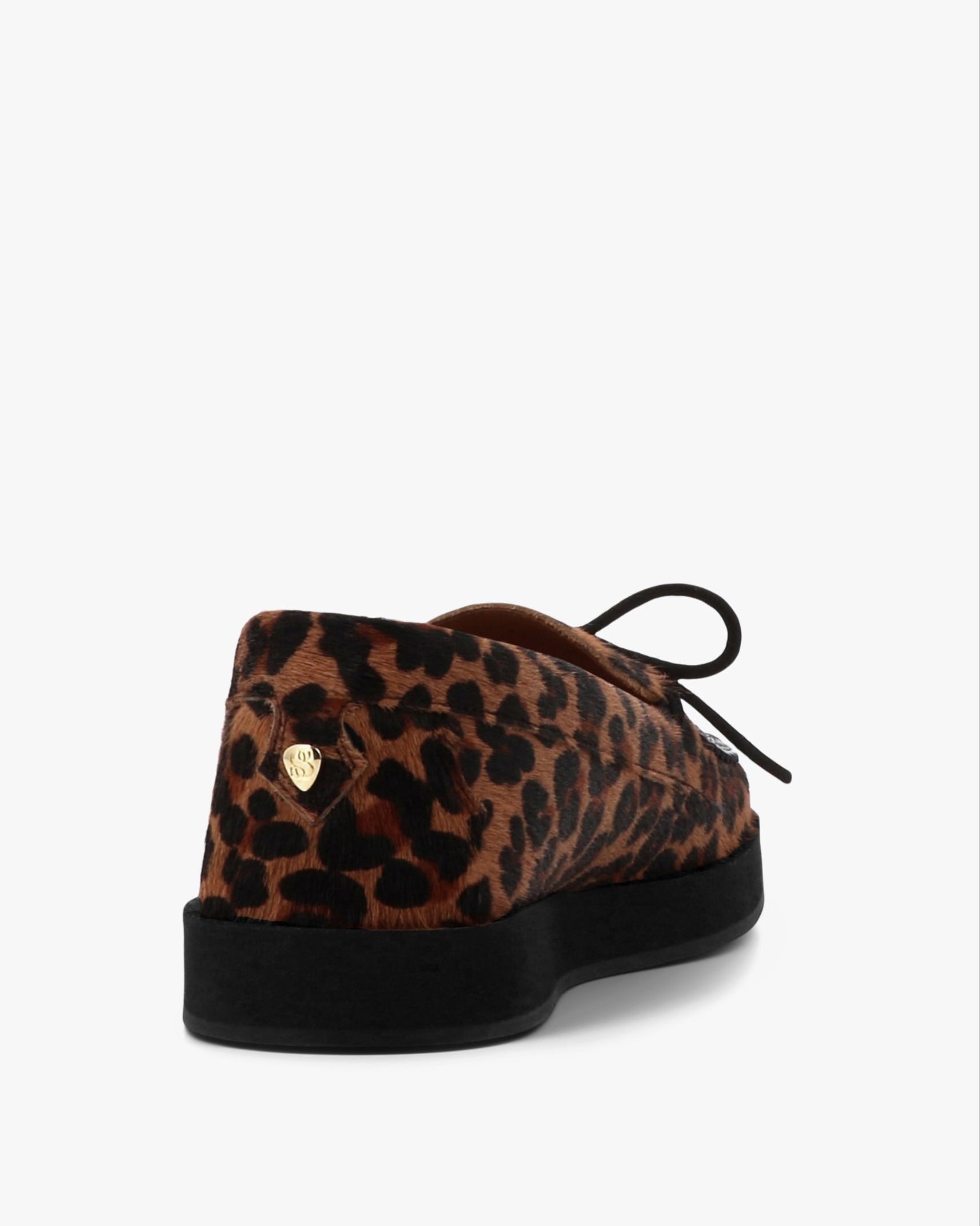 Socque-Totem-Moccasin-indien-Cuir-leopard-imprime-back