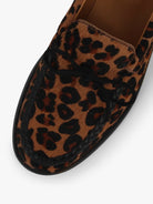Socque-Totem-Moccasin-indien-Cuir-leopard-imprime-vue-details