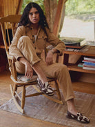 Socque-Totem-Moccasin-indien-Cuir-vache-imprime-prtee