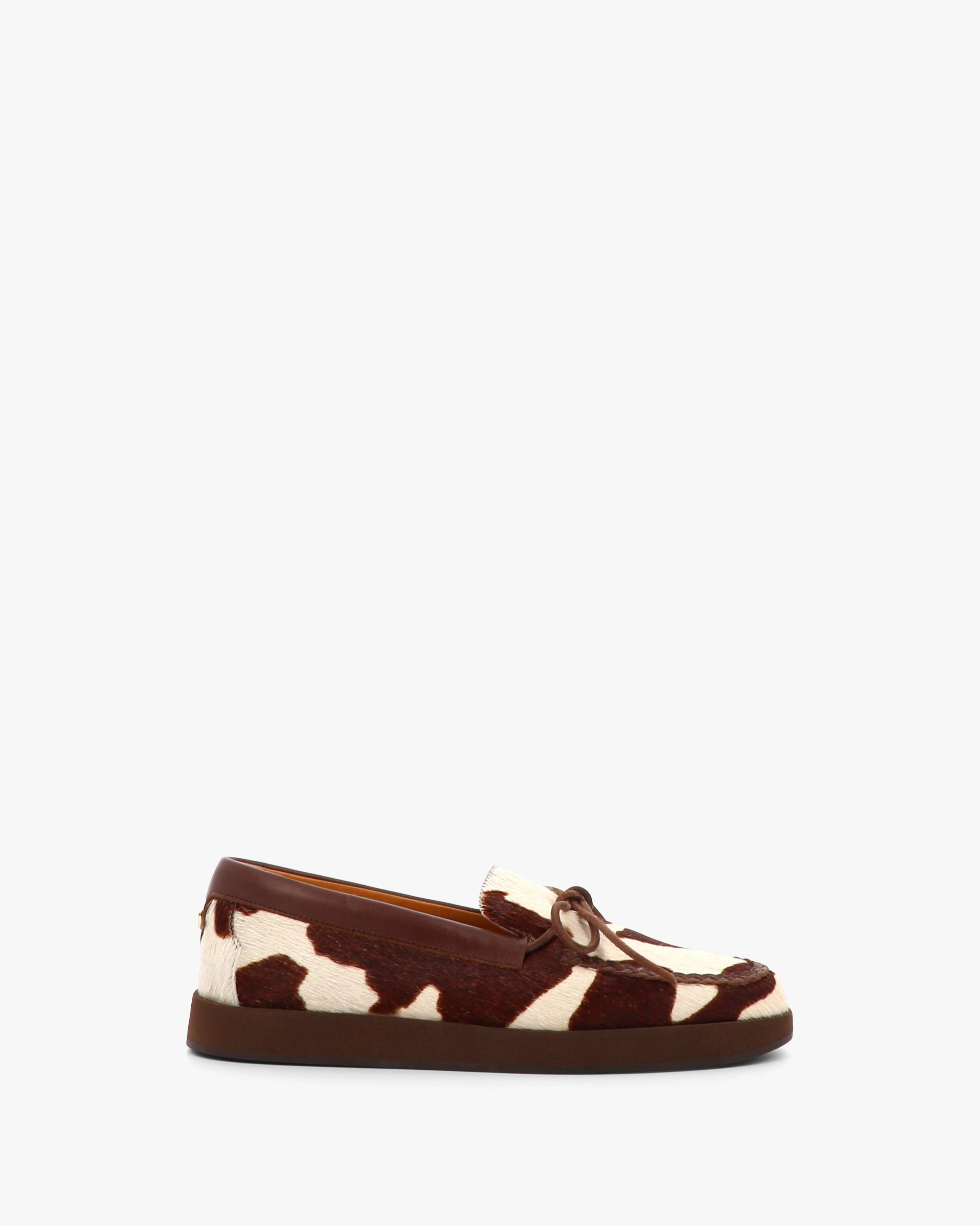 Socque-Totem-Moccasin-indien-Cuir-vache-imprime-profil