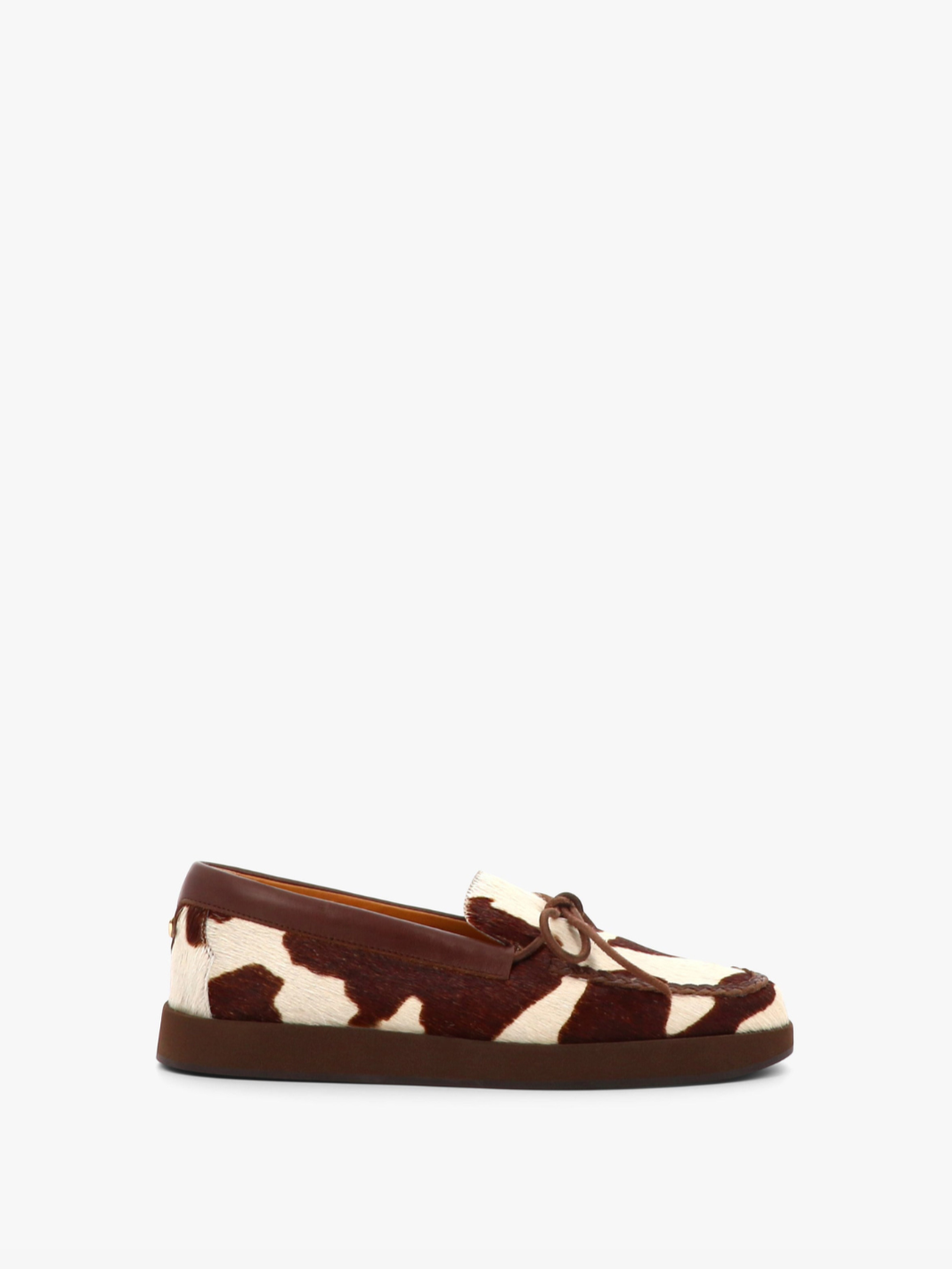Socque-Totem-Moccasin-indien-Cuir-vache-imprime-profil