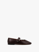 Socque-ballerine-plate-Ginger-Cuir-Chocolat-Profil-1