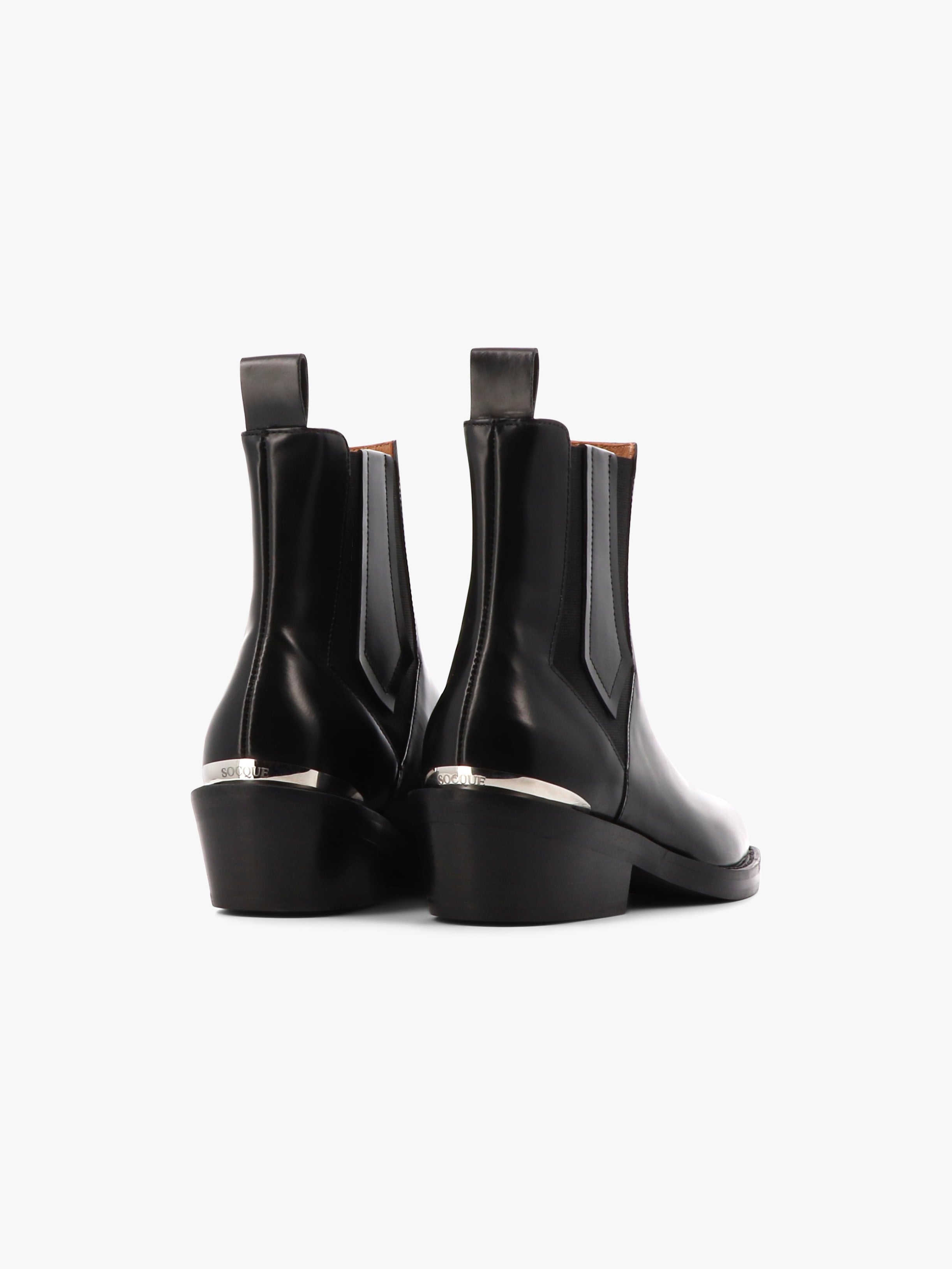 Socque-bottine-chelsea-Clyde-polido-noir-back-detail