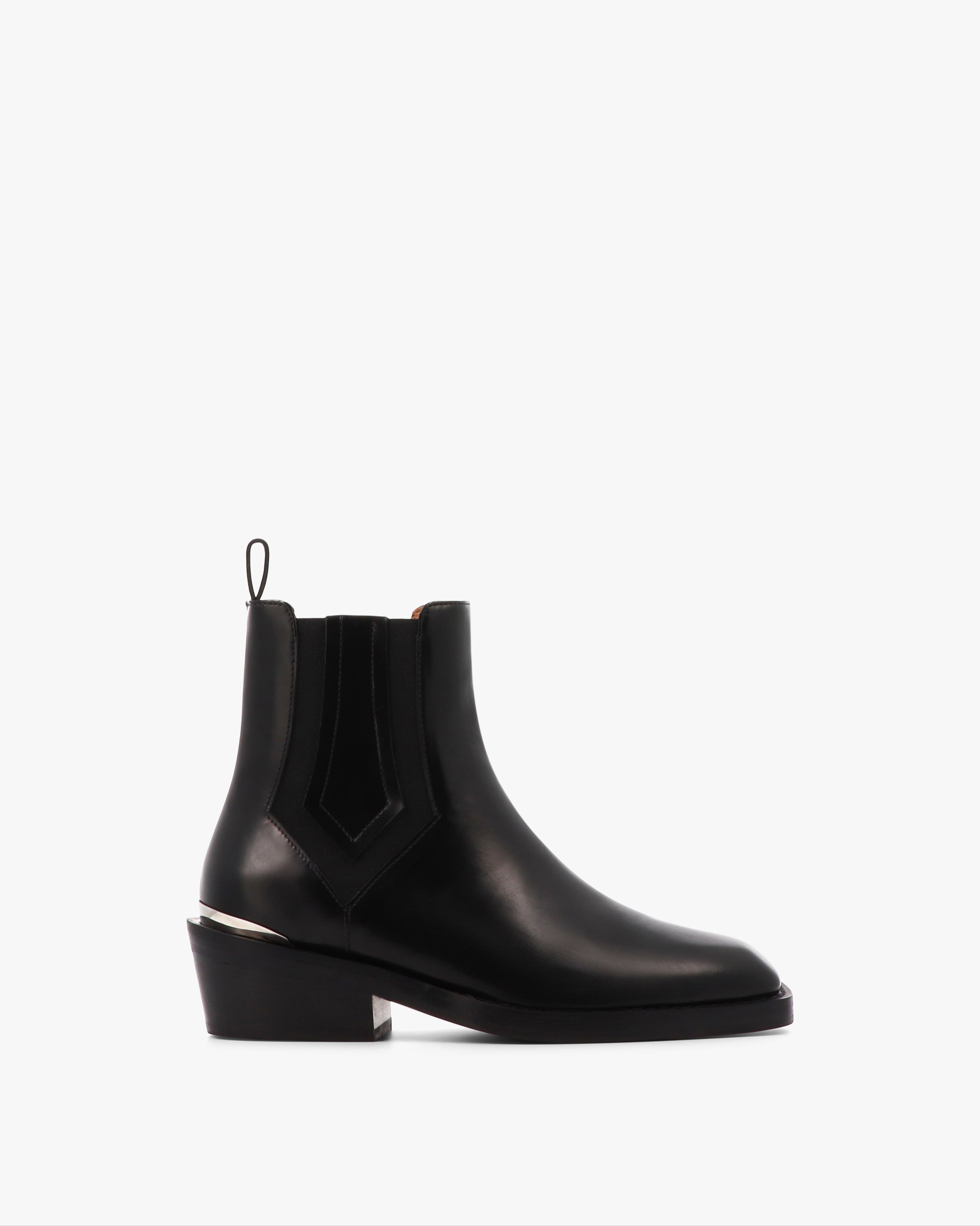 Socque-bottine-chelsea-Clyde-polido-noir-profil