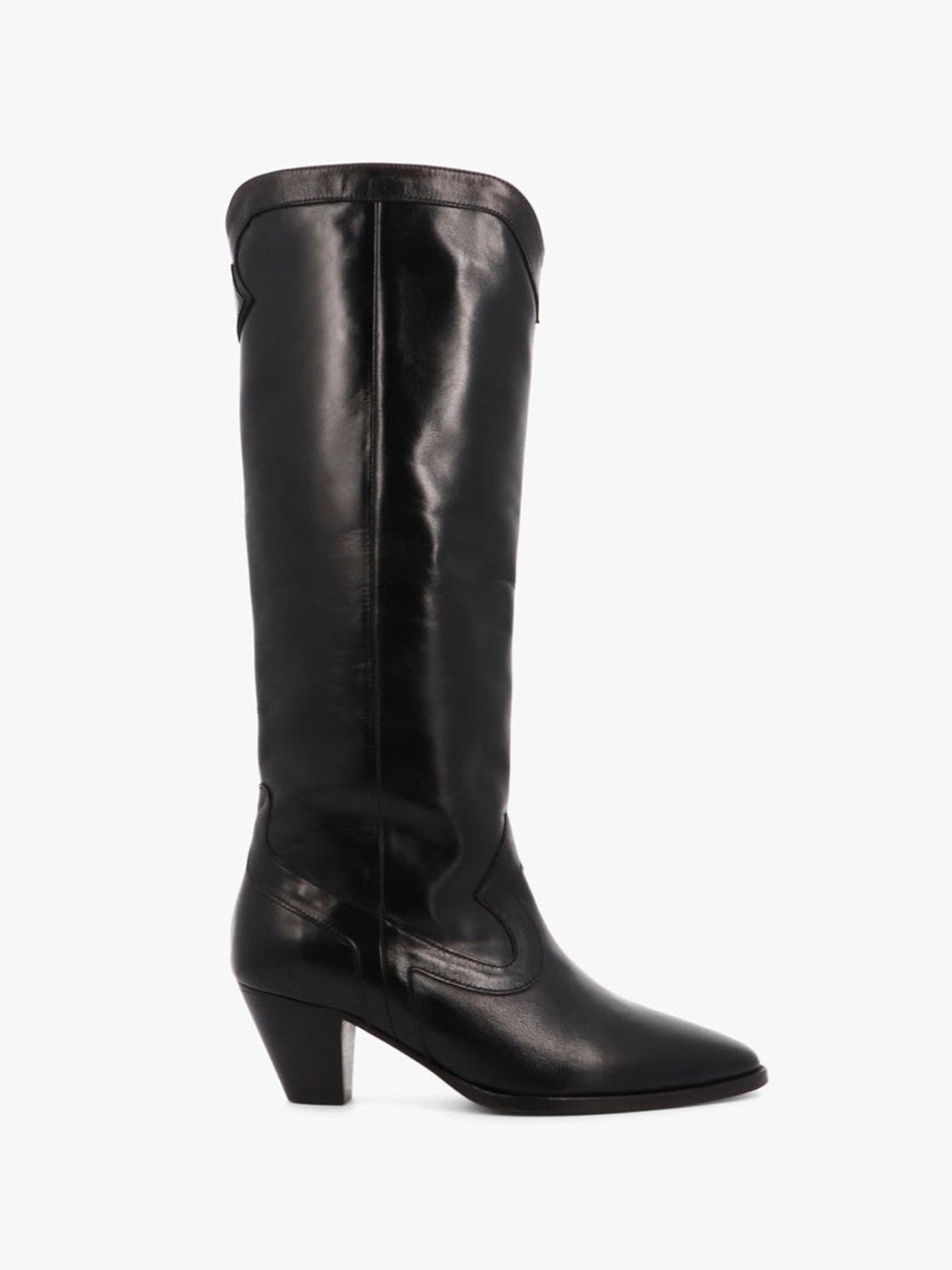 Socque-dakota-botte-santiag-cuir-noir-talon-profil