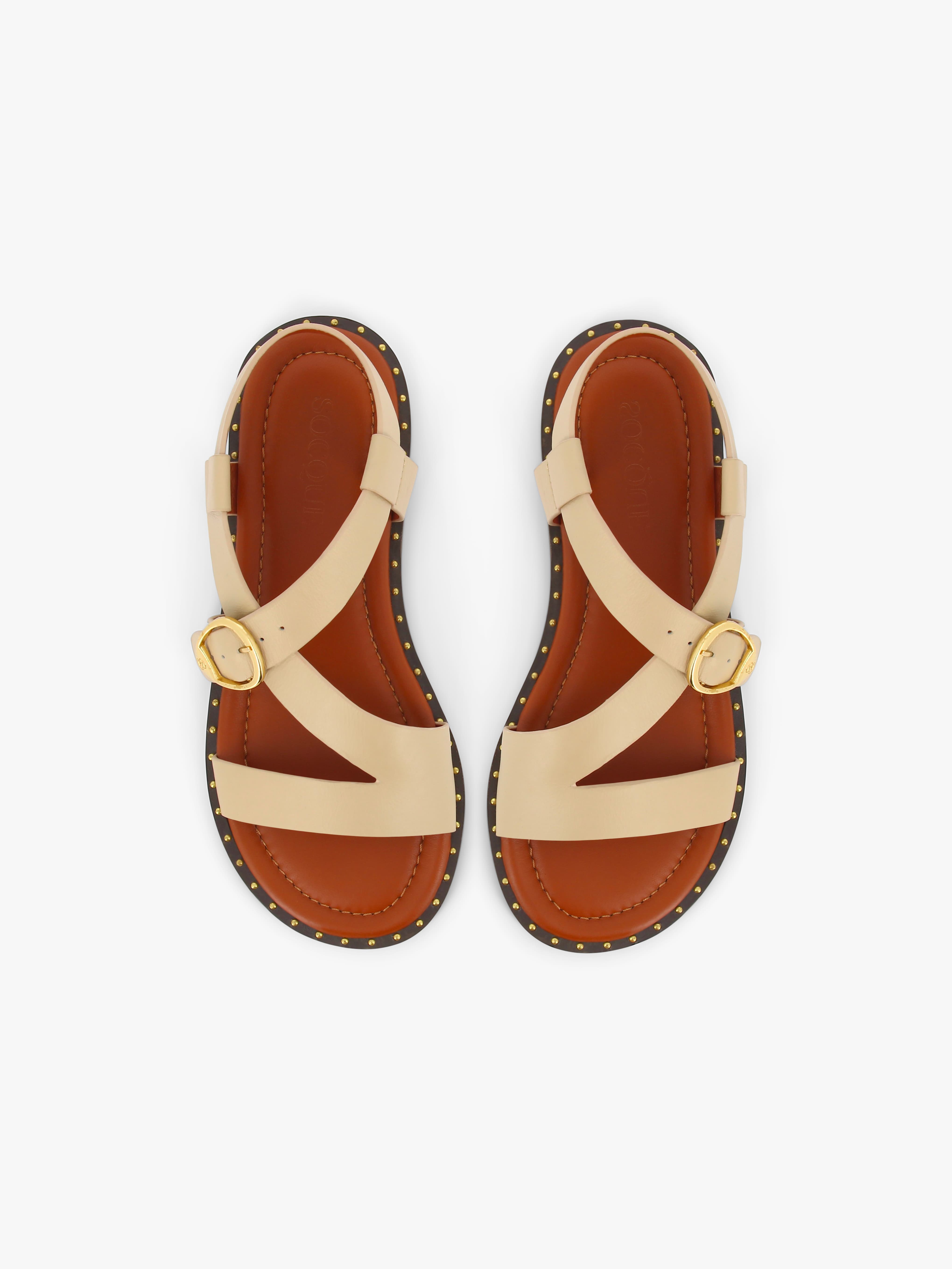 socque-paris-sandale-hydra-creme-vue-top